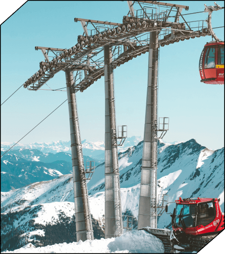 Ski resort cable car transportation